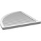 Ekena Millwork Quarter Round Top Left Surface Mount PVC Gable Vent w/ 2"W x 2"P Brickmould Sill Frame, 34"W x 40"H GVPQL34X4003SN - alternate 2